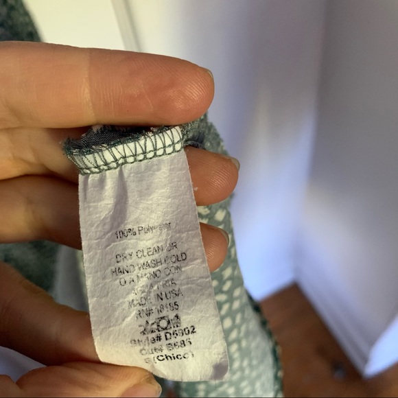 Teal tie front patterned midi dress cutout green - Picture 7 of 9